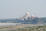 Blick vom Roten Fort auf das Taj Mahal am Yamuna-River