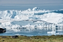 Riesige Eisberge stauen sich, bevor sie in die Diskobucht treiben - Ilulissat