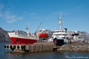 Die Antarctic Dream hat im Hafen von Longyearbyen angelegt