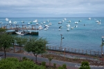 Blick aus unserem Hotelzimmer auf den Hafen von San Cristobal