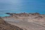 Holzsteg auf der Insel Bartolome, der bis zum höchsten Punkt der Insel führt