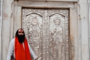 Hindu-Priester im Durgiana Mandir-Tempel, Amritsar